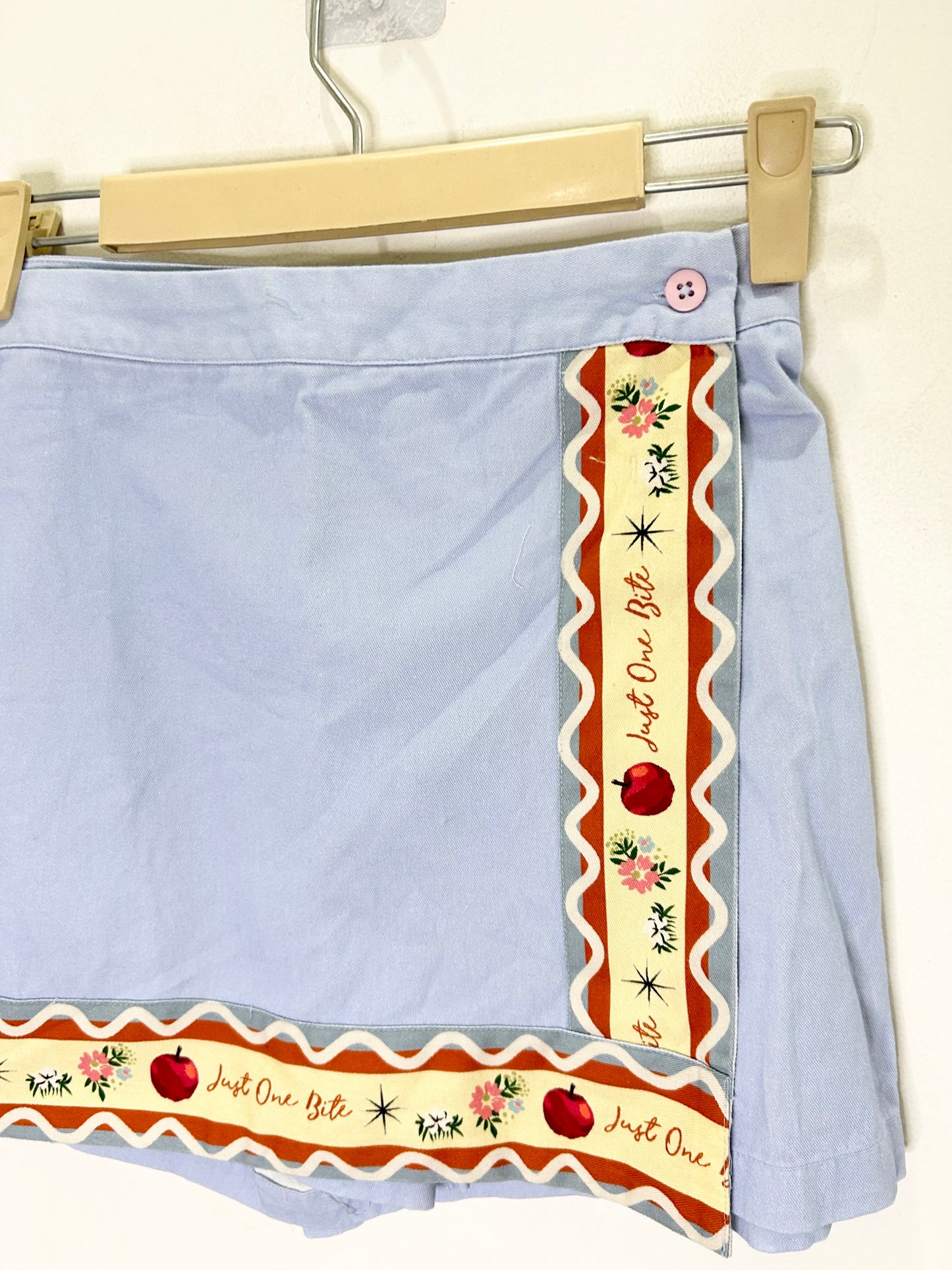 Blue Printed Cotton Skort