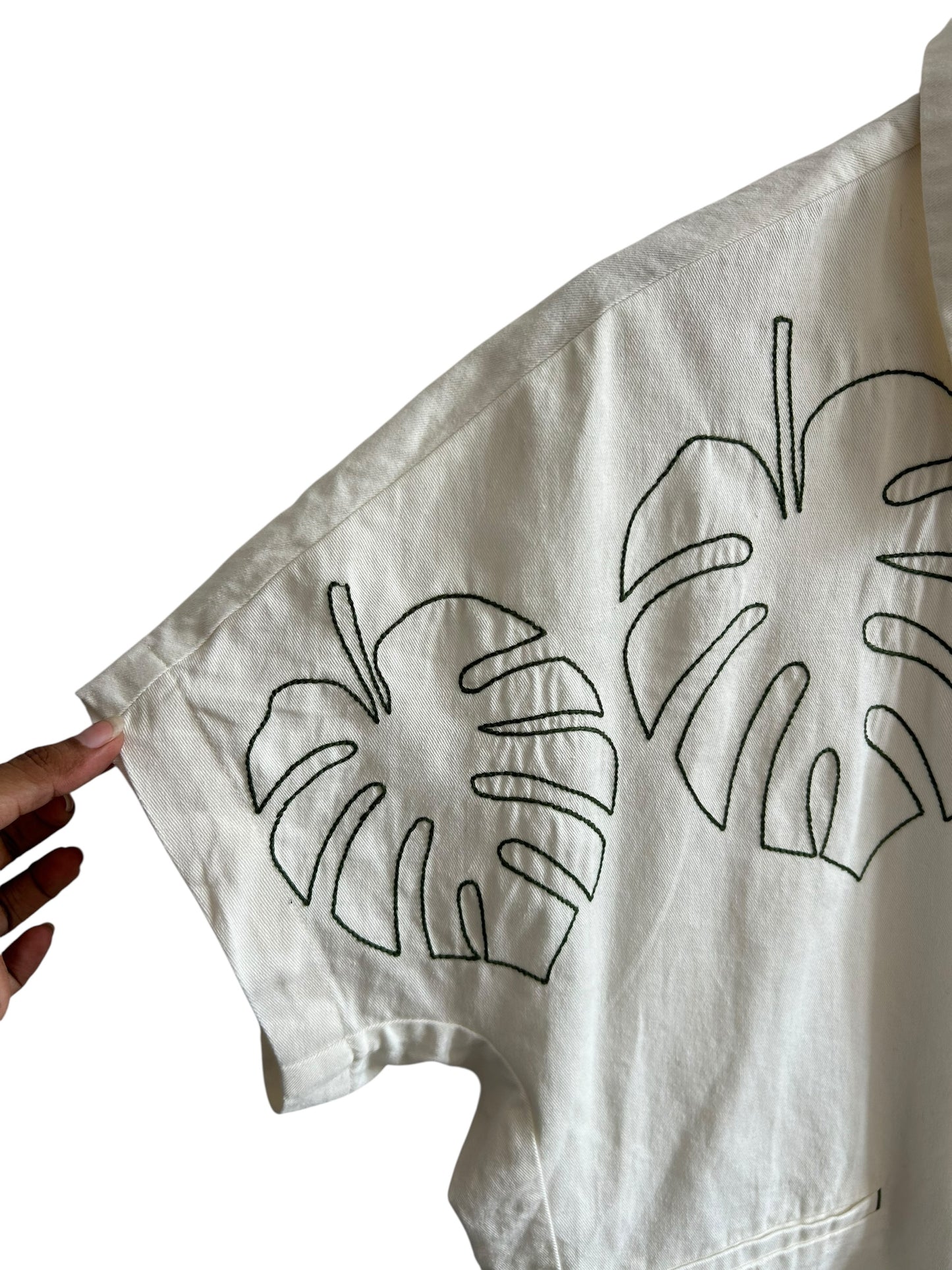 Embroidered Zipper Top