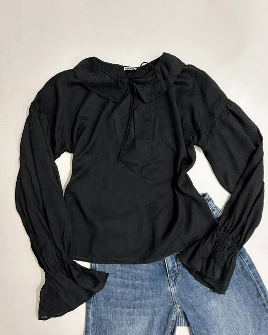 Black Textured Top