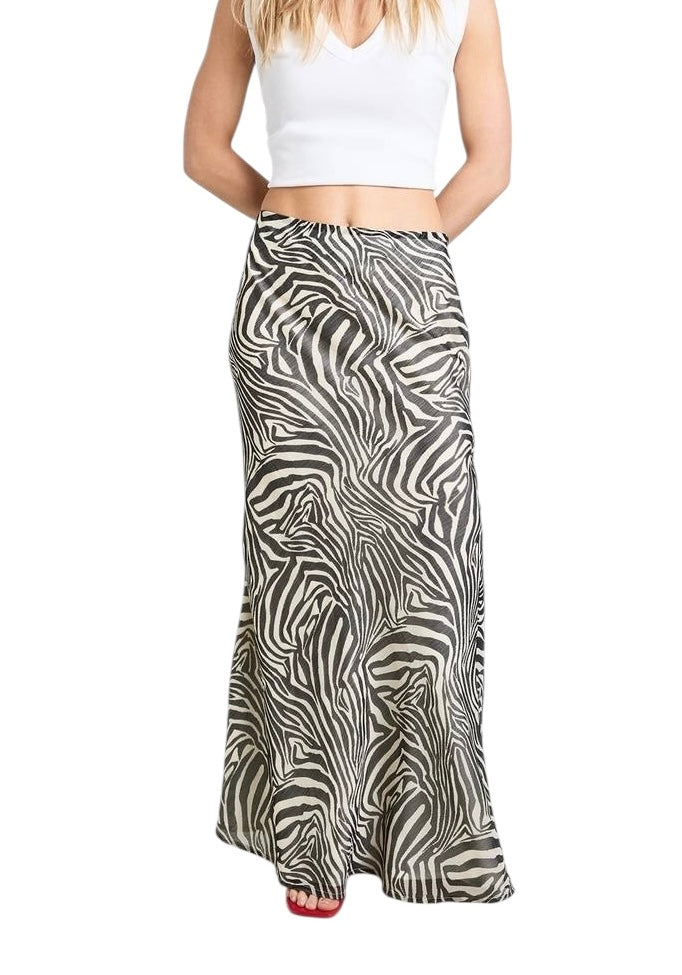 BOOHOO Zebra Print Skirt: 34”