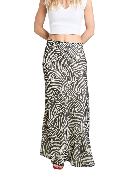 BOOHOO Zebra Print Skirt: 34”