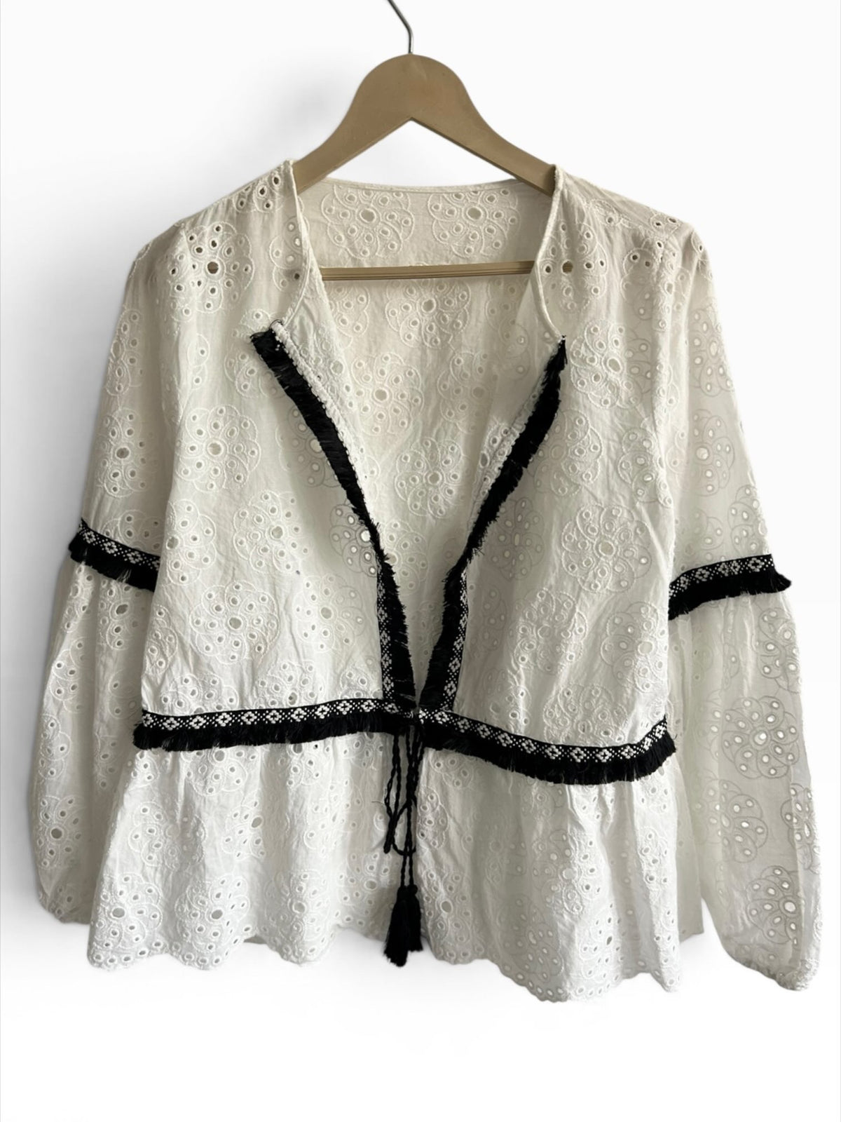 Cotton Fringe Shrug: 42”