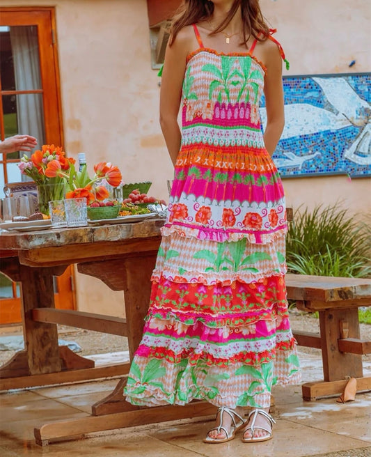 Palm Ruched Dress