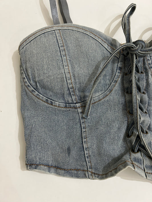 Denim Bustier Top