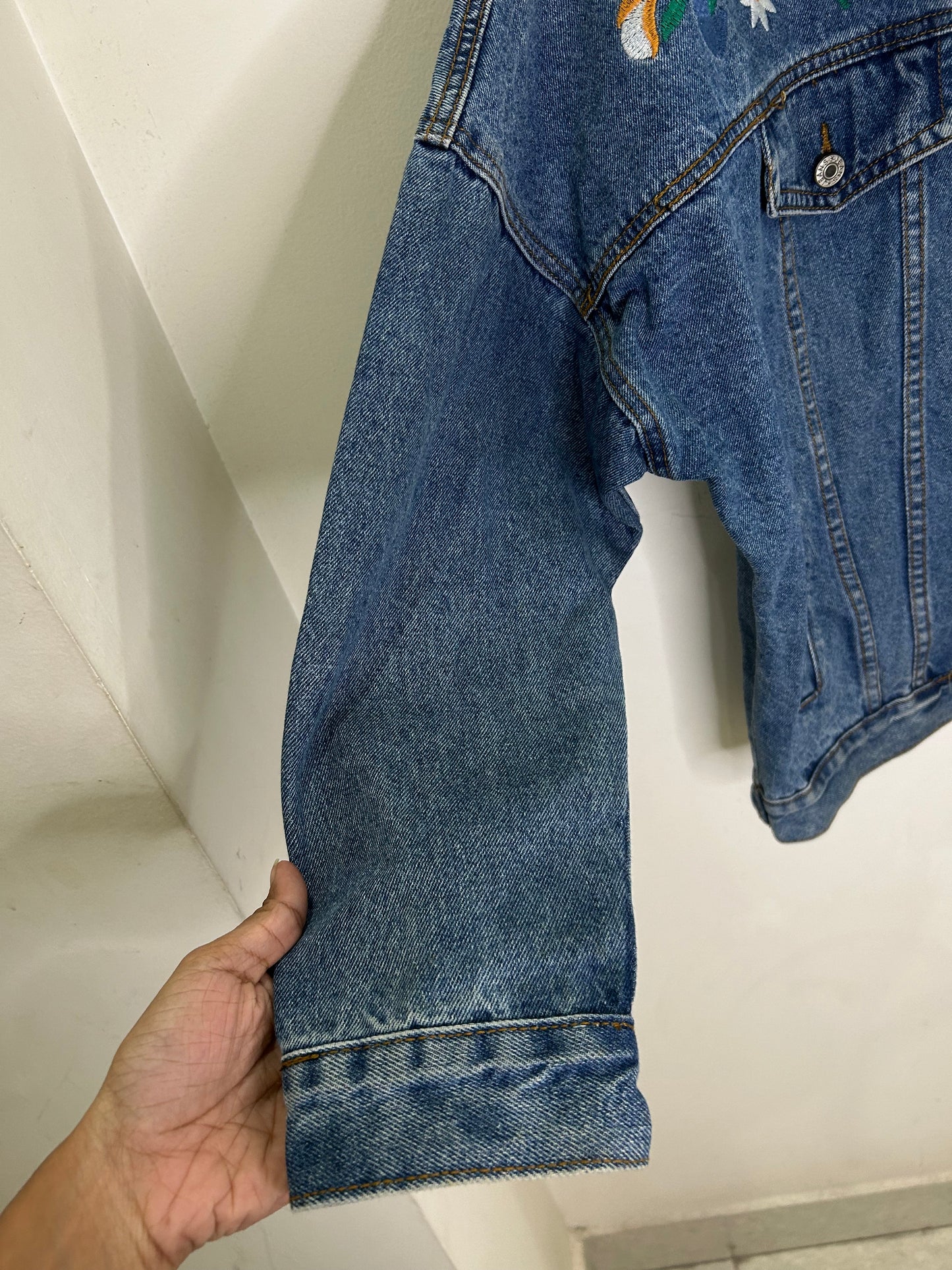 Floral Embroidered Denim Jacket