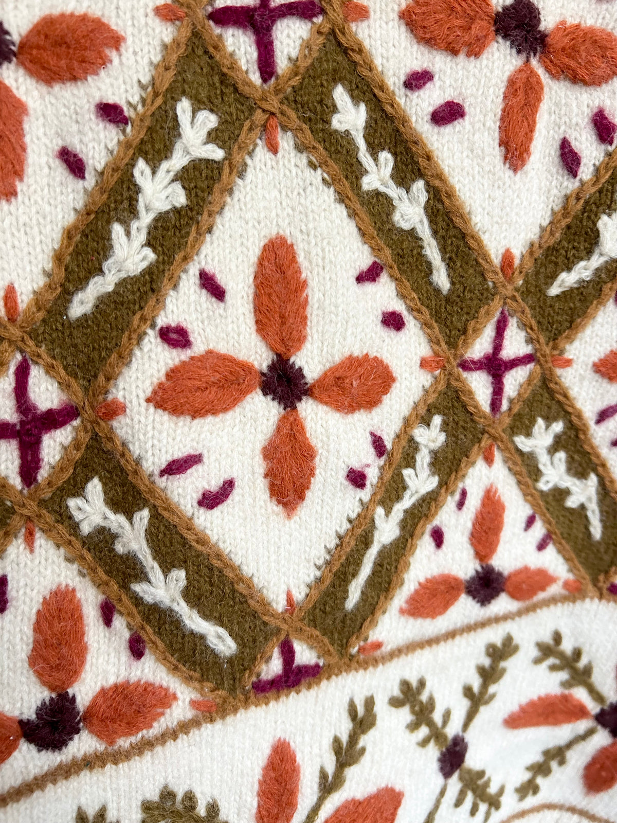 Vintage Earth Tone Geometric Knit Sweater