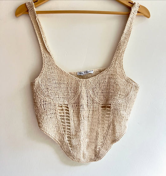 Crochet Beige Top