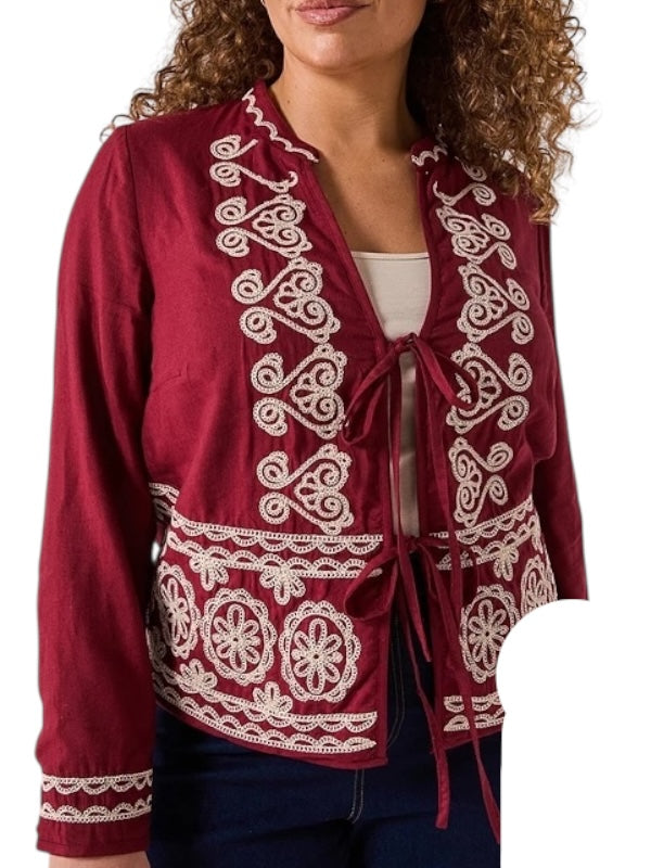 Cotton Embroidered Knot Top