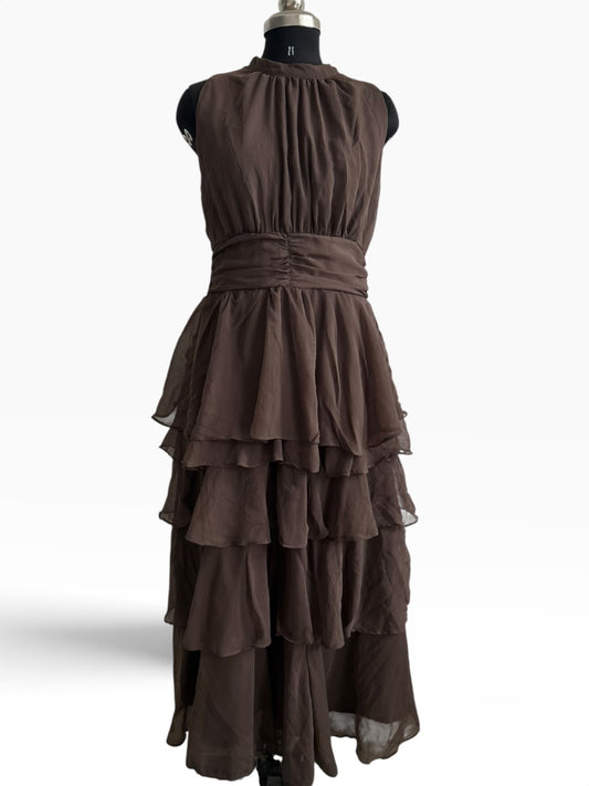 Brown Ruffle Dress: 42”