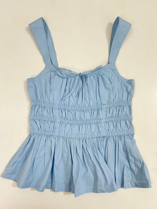 Ruched Blue Top