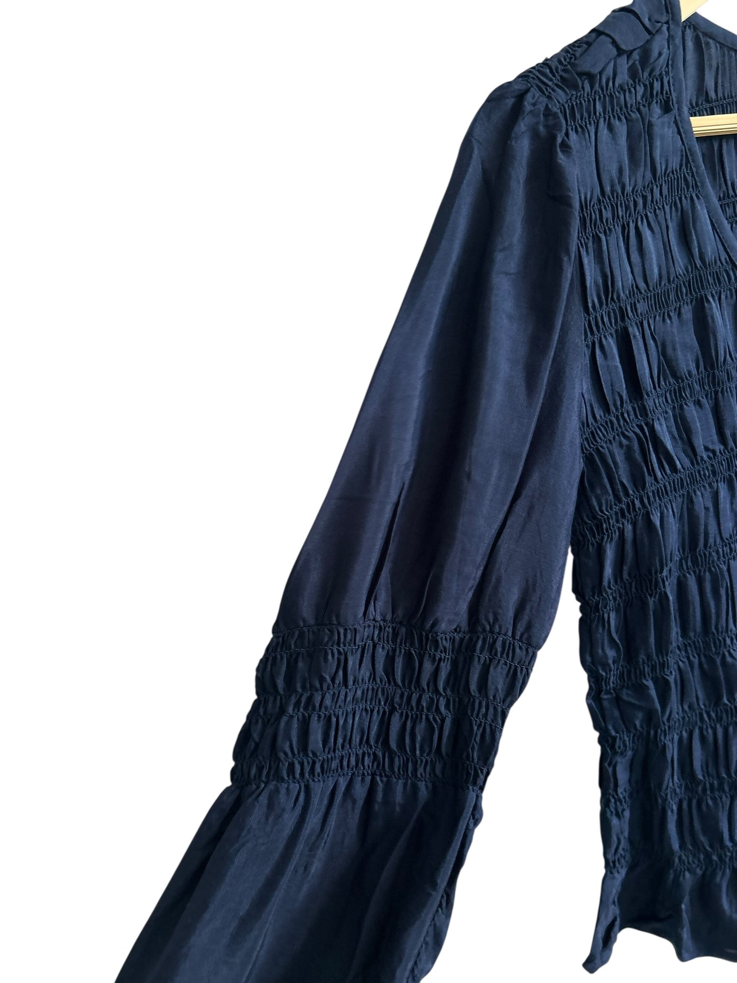 Blue Ruched Top