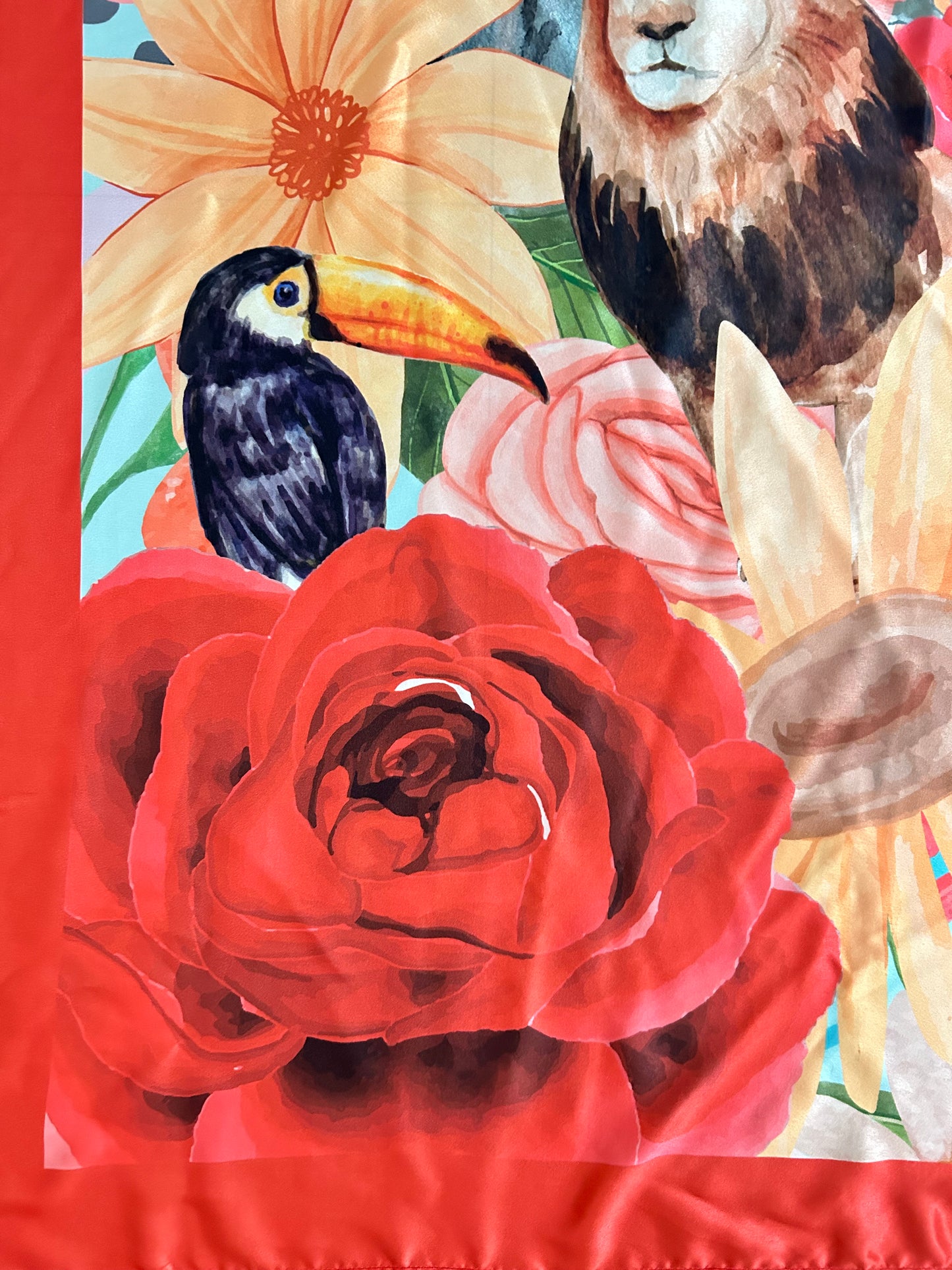 Animal Print Scarf: 39” x 41”