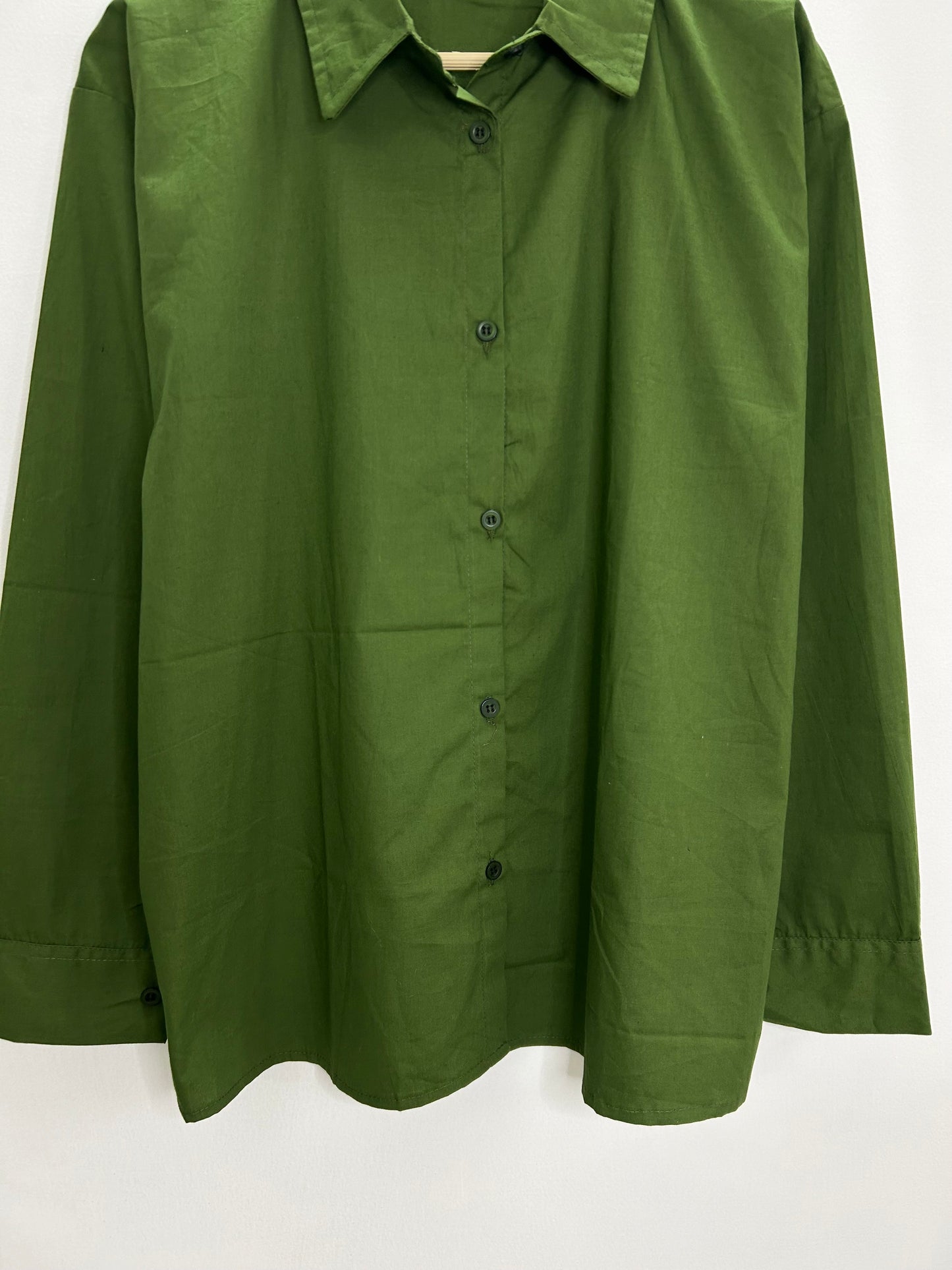 Cotton Green Solid Shirt