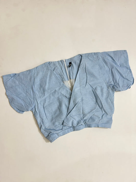 Blue Wrap Top