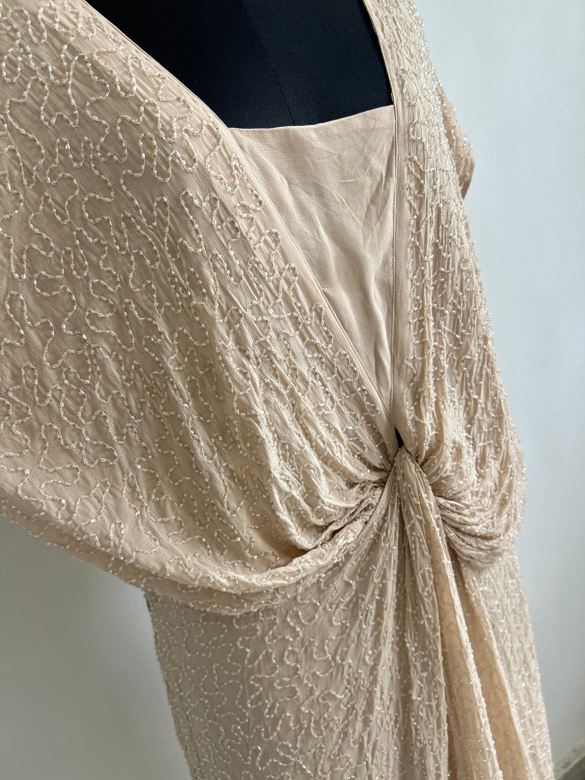 Beige Sequence Dress: 48”