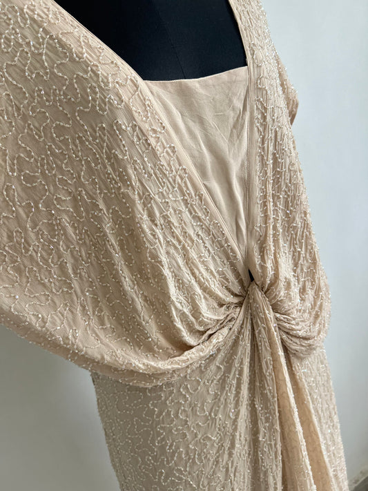 Beige Sequence Dress: 48”