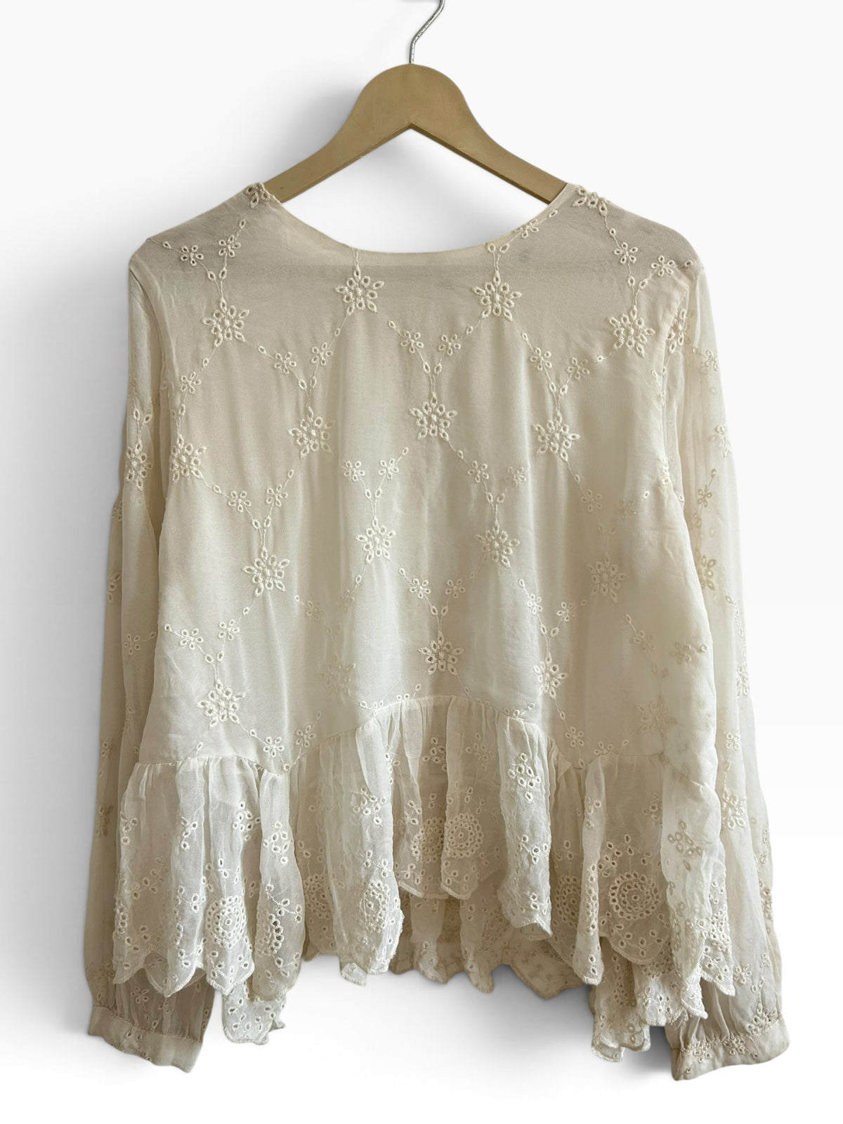 White Button Blouse: 44”