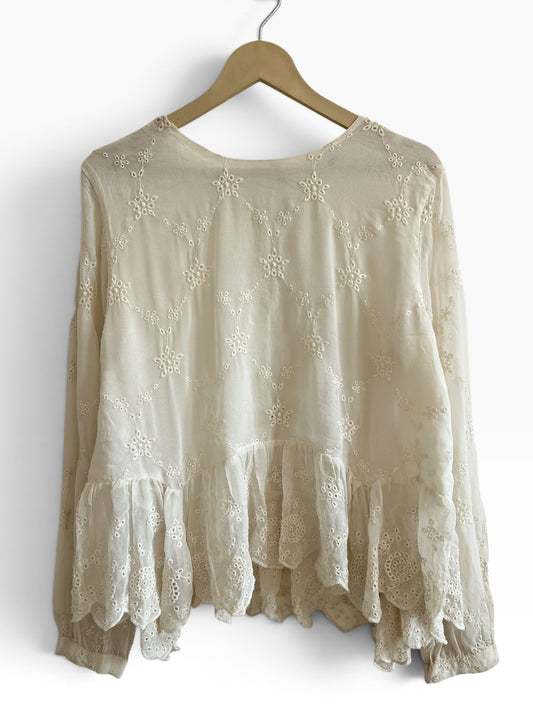 White Button Blouse: 44”