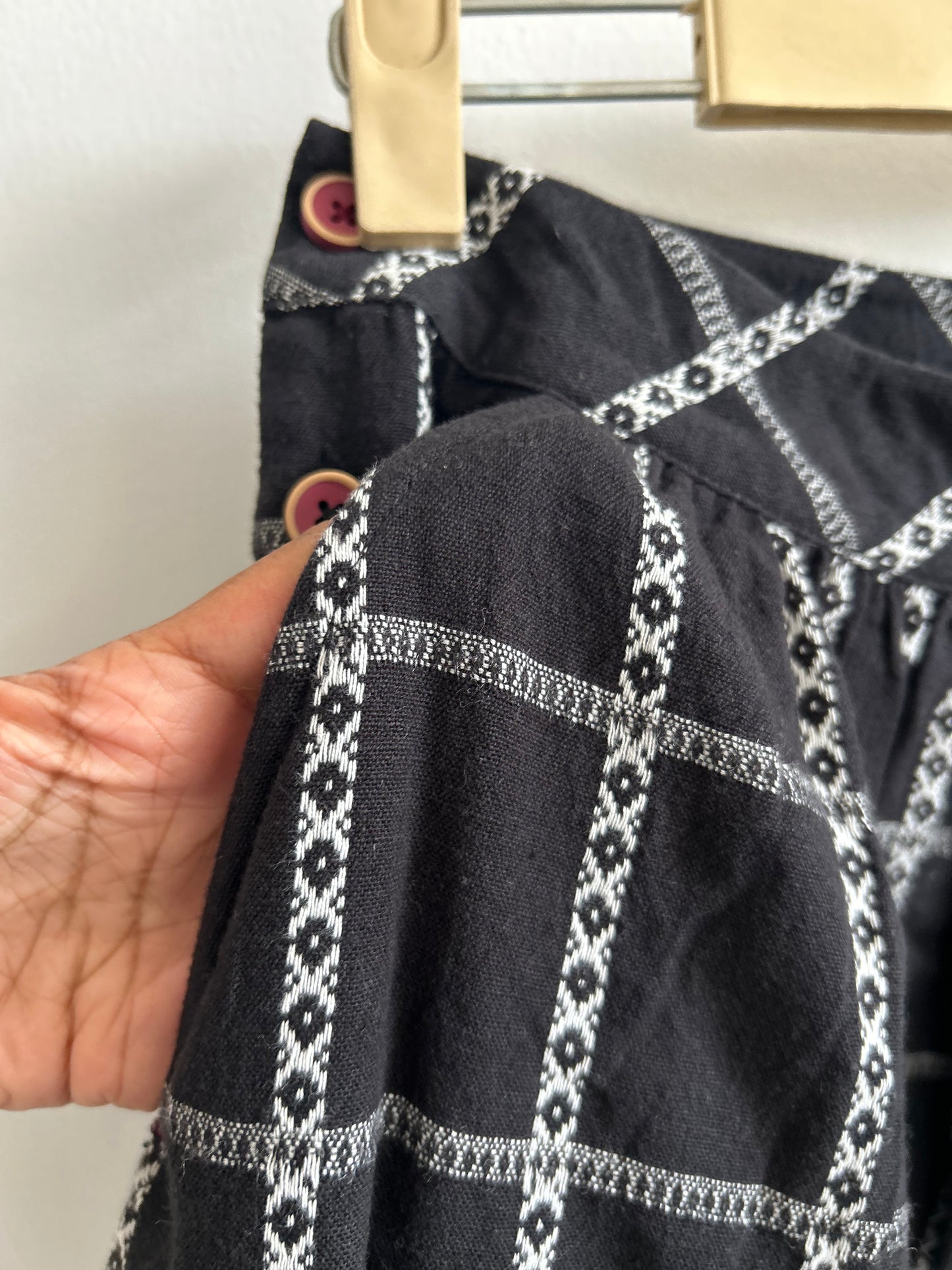 Check Midi Skirt with Pocket
