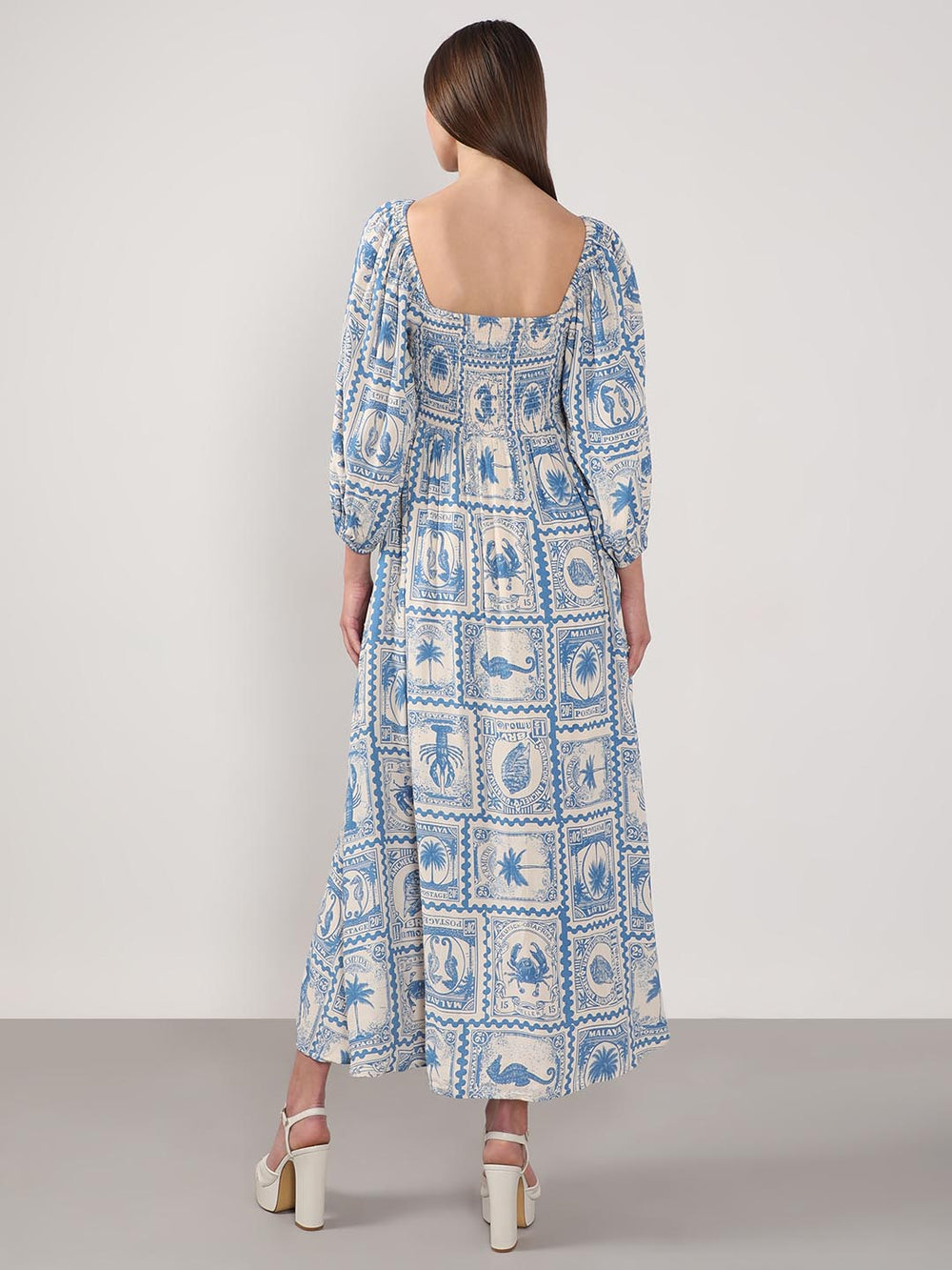 Vero Moda Birch Printed Dress with a postage stamp print