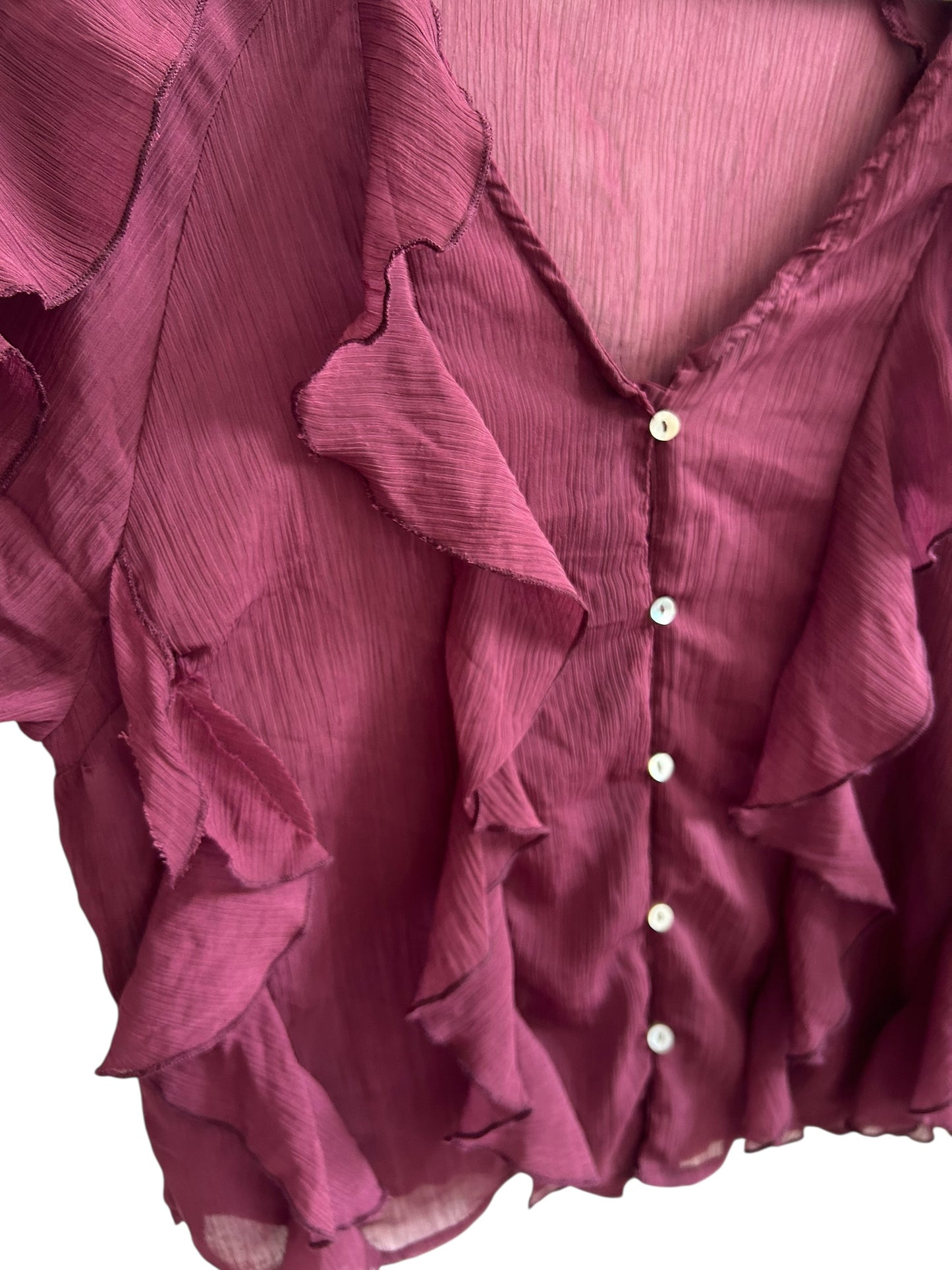Burgundy Ruffle Top