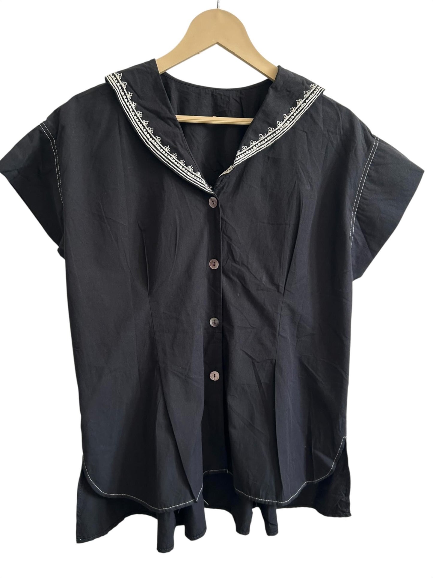 Black embroidered top