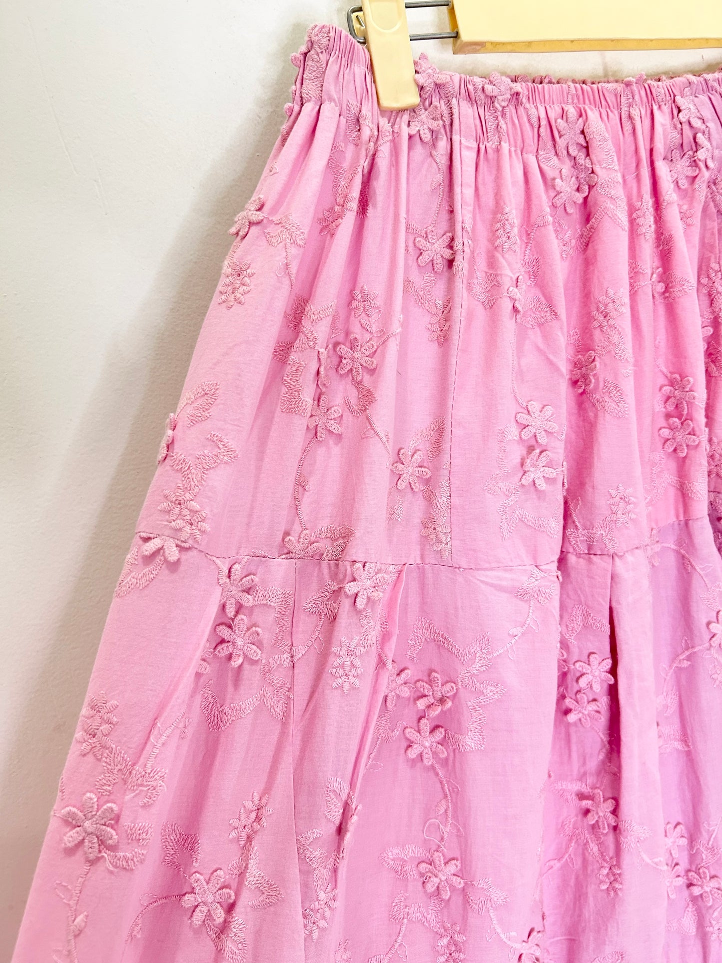 Cotton Pink Floral Skirt