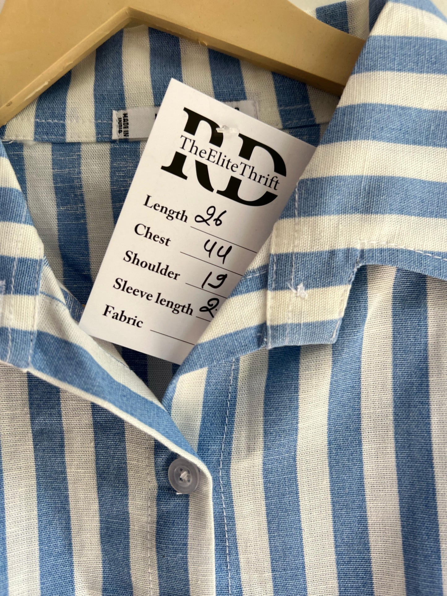 Blue Cotton Striped Shirt
