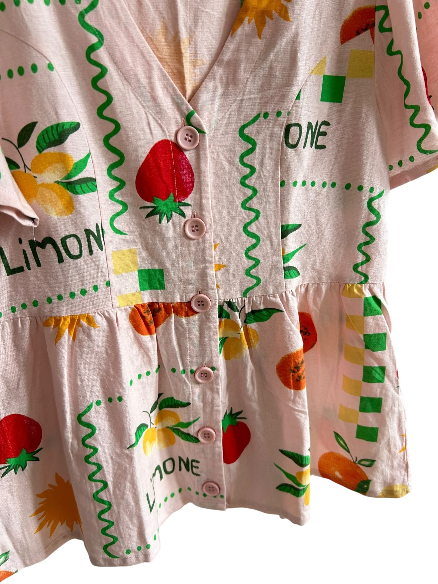 Cotton Fruity Peplum Top
