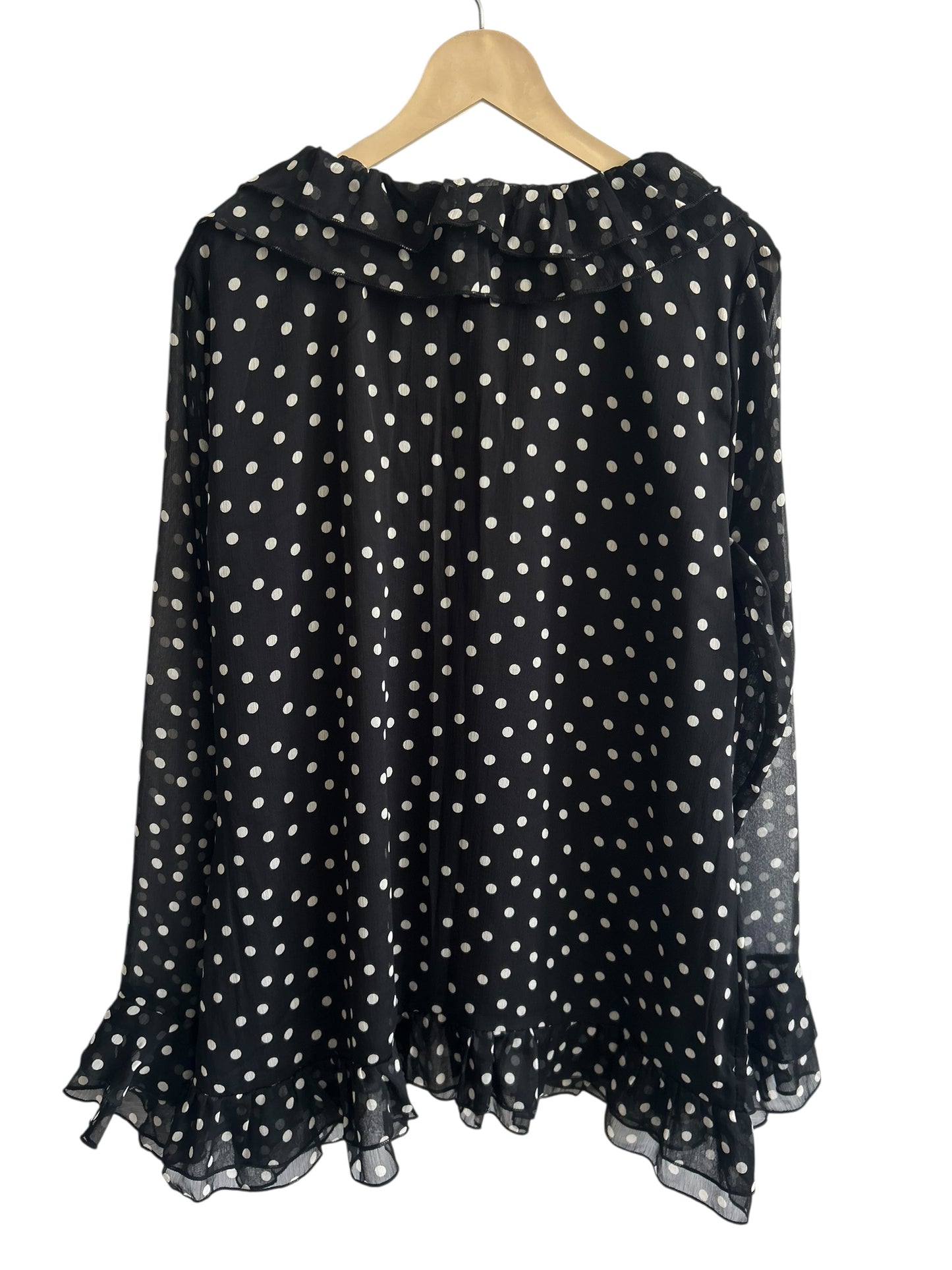BOOHOO Polka Dot Ruffle Top