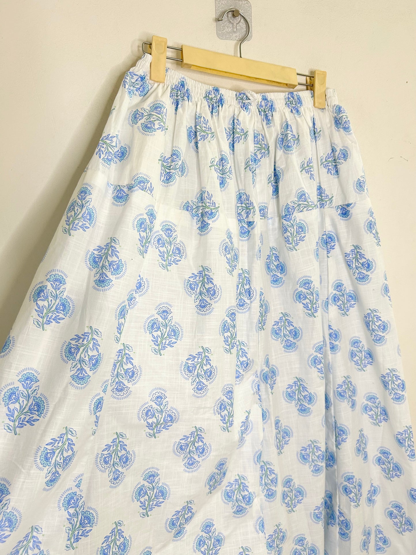 Block Print White-Blue Palazzo