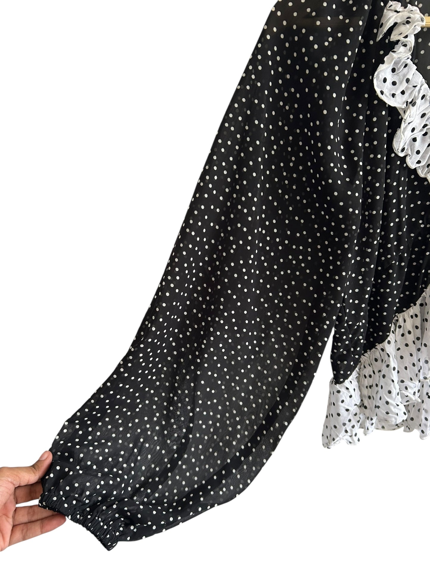 Polka Dot Ruffle Top