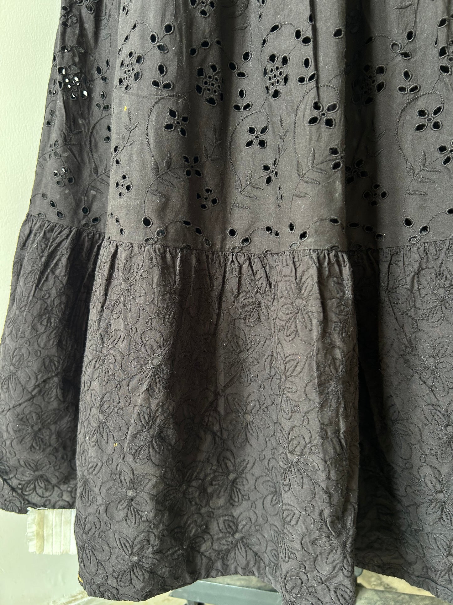 Cotton Fully Embroidered Black Dress