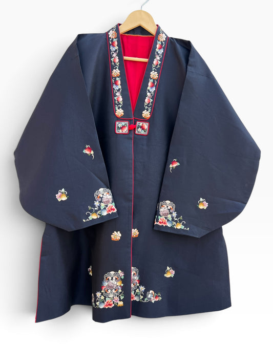 Blue Floral Jacket: 42”