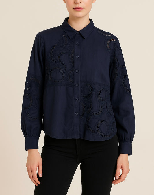 Navy Blue Cotton Shirt