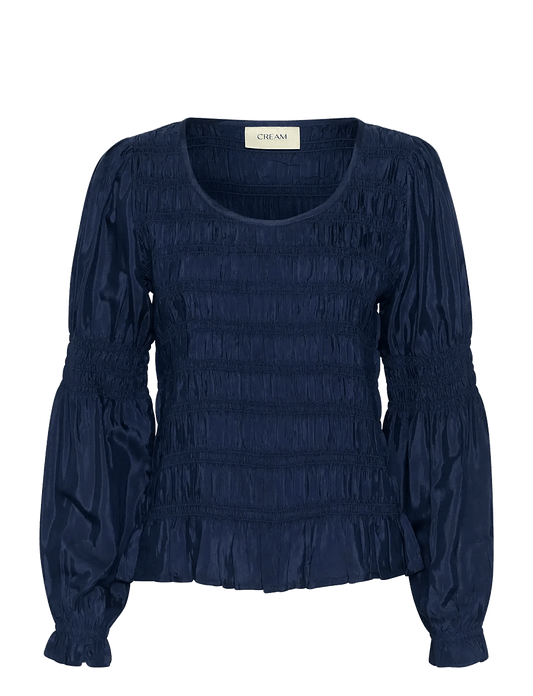 Blue Ruched Top