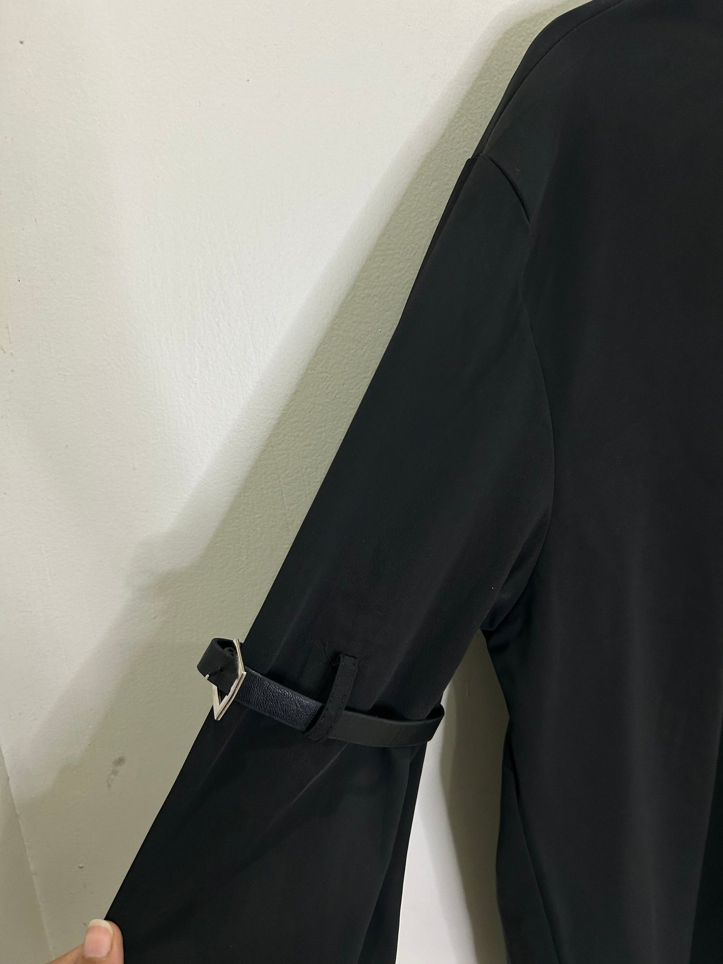 Black Solid Buckle Shirt