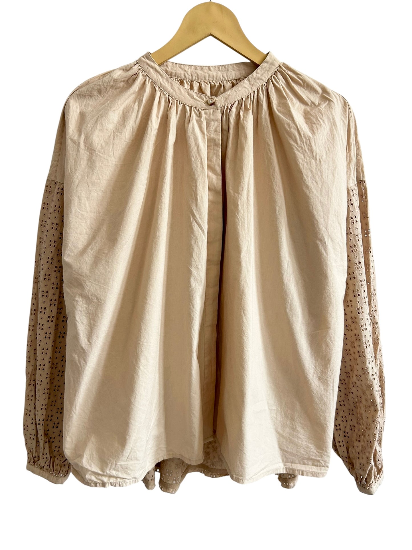 Beige Puff Sleeves Top