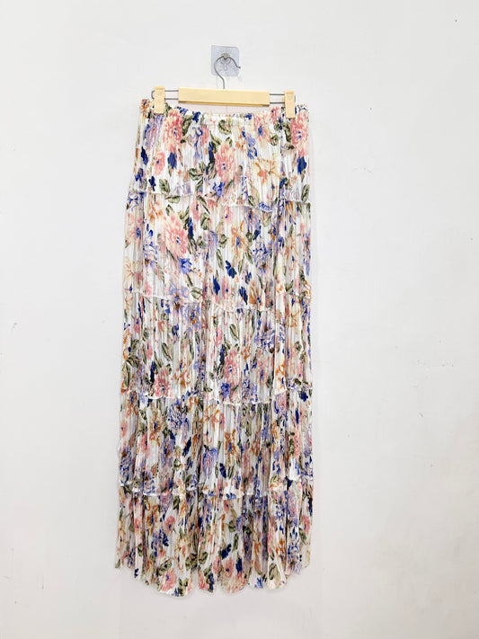 Floral Pleated Skirt