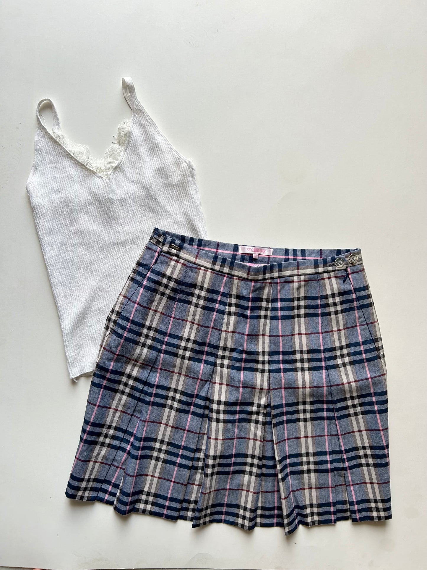 Blue Checkered Waist 30