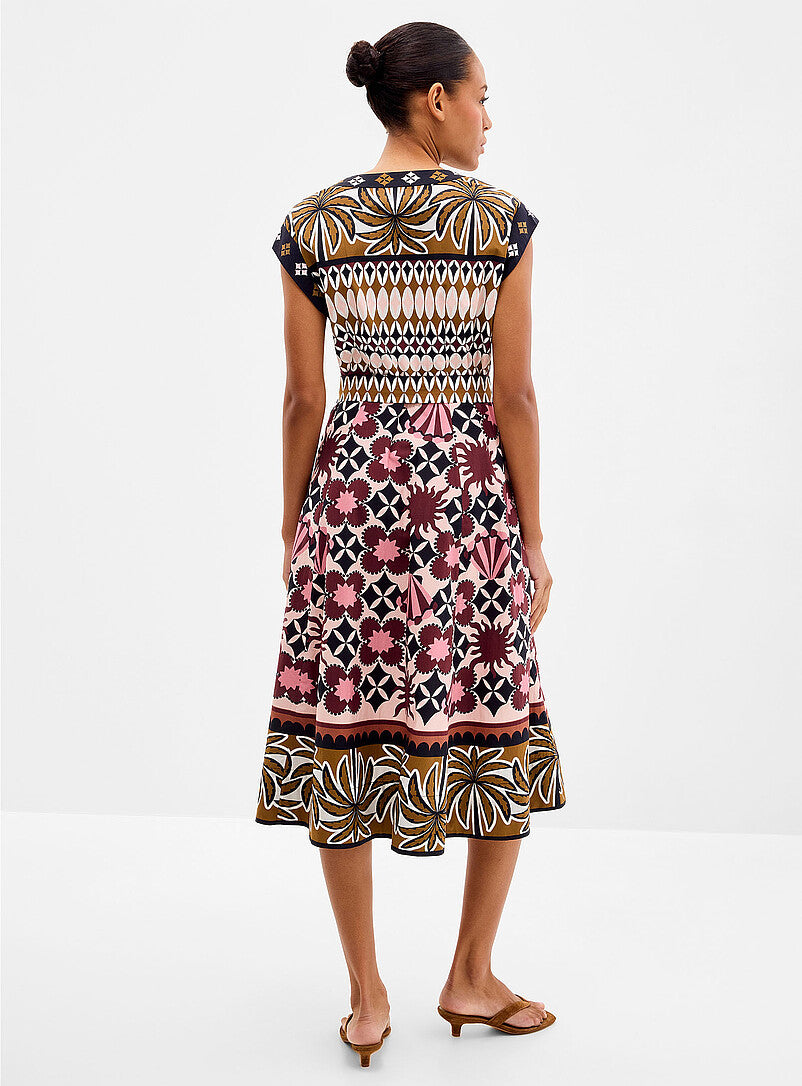 Tropical mosaic shirtdress