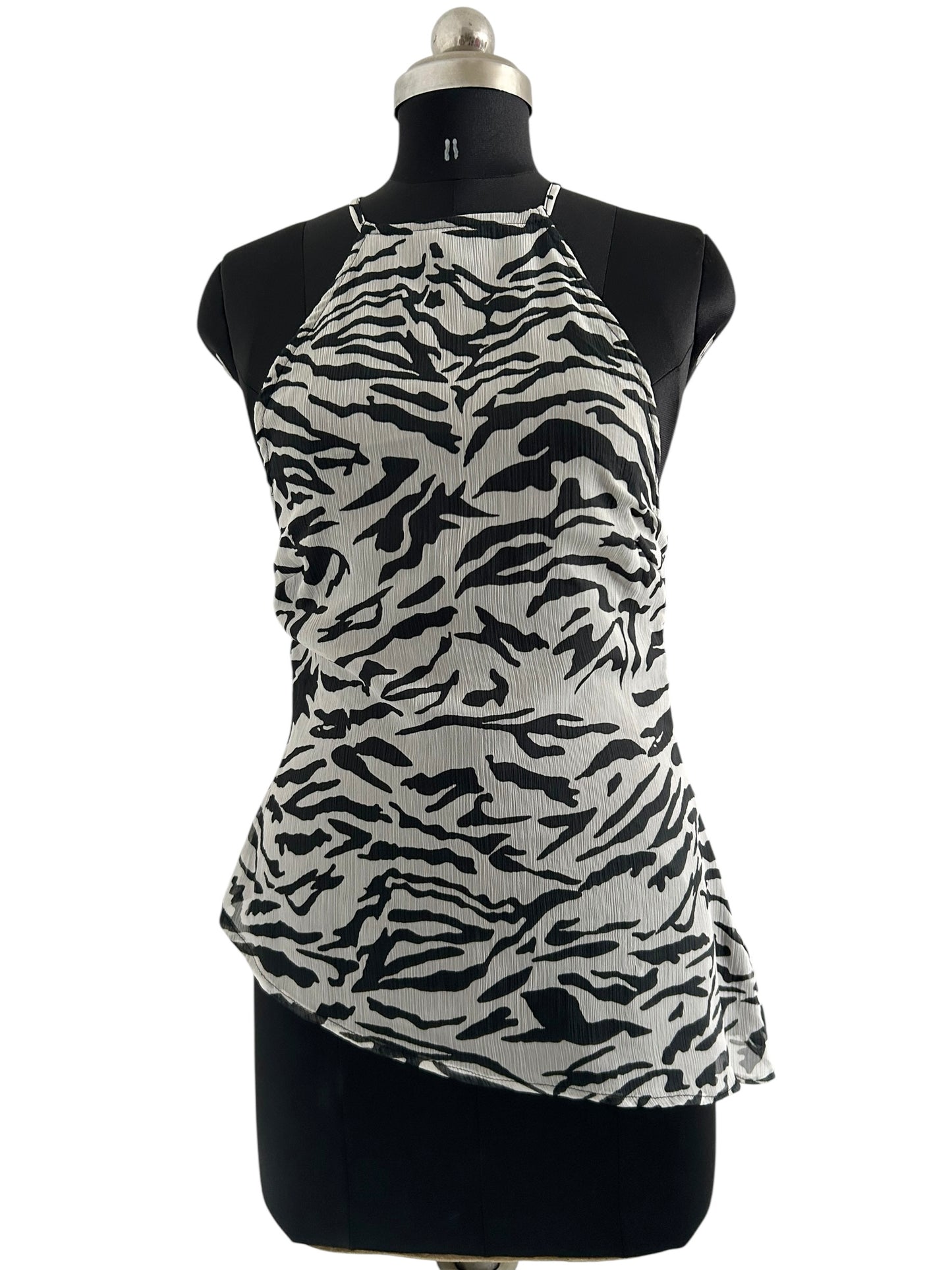 BOOHOO Zebra Chiffon Asymmetric Cami:34”