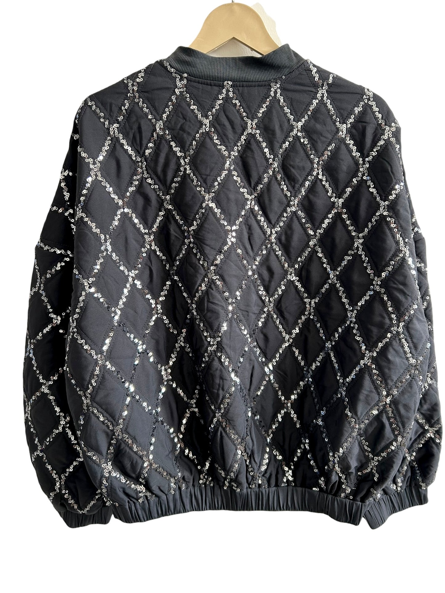 Sequinned bomber jacket