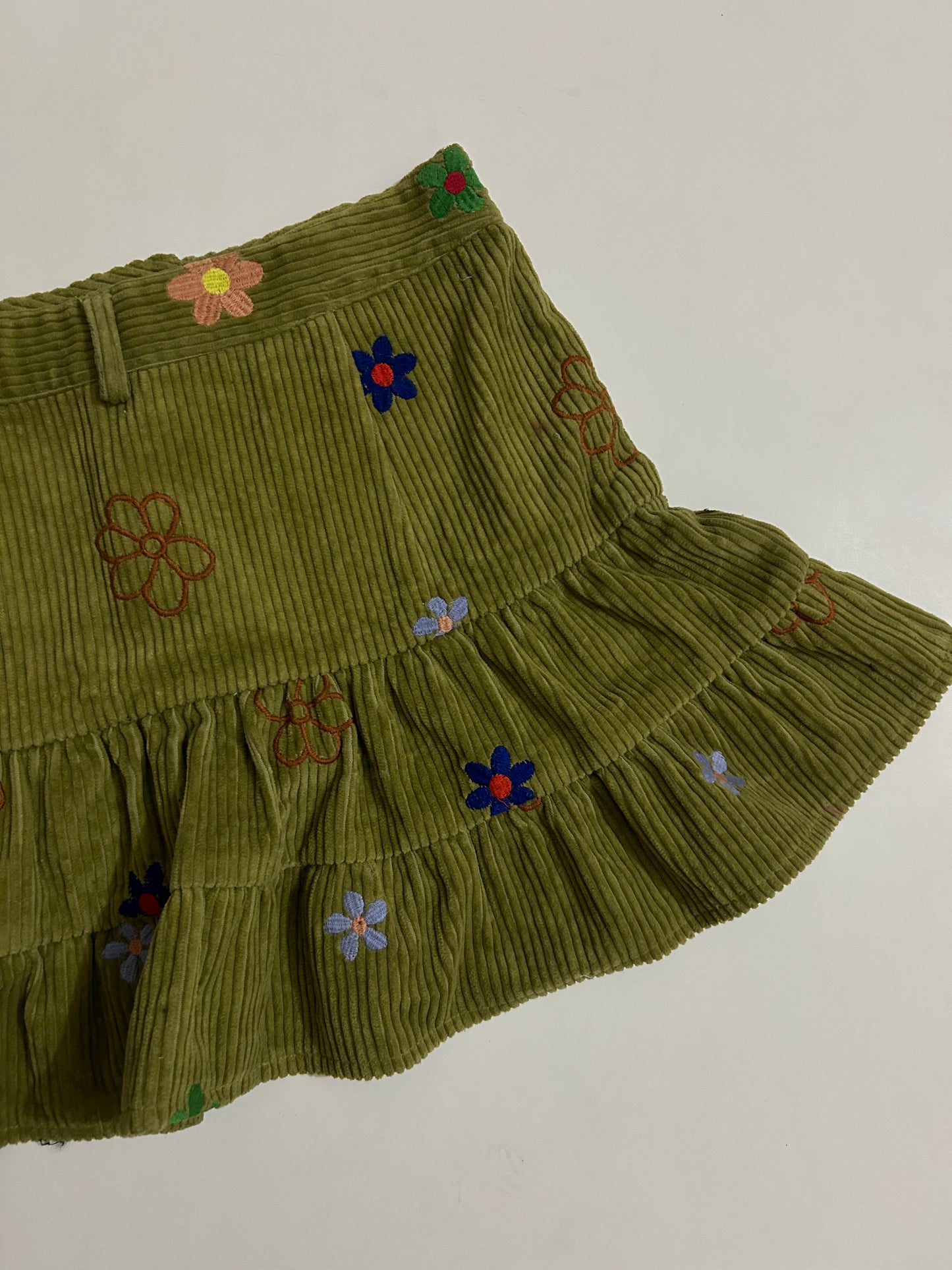 Floral Corduroy Skirt