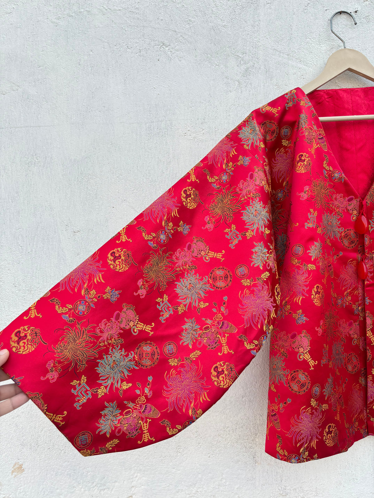 Floral Vintage Red Jacket: 42”