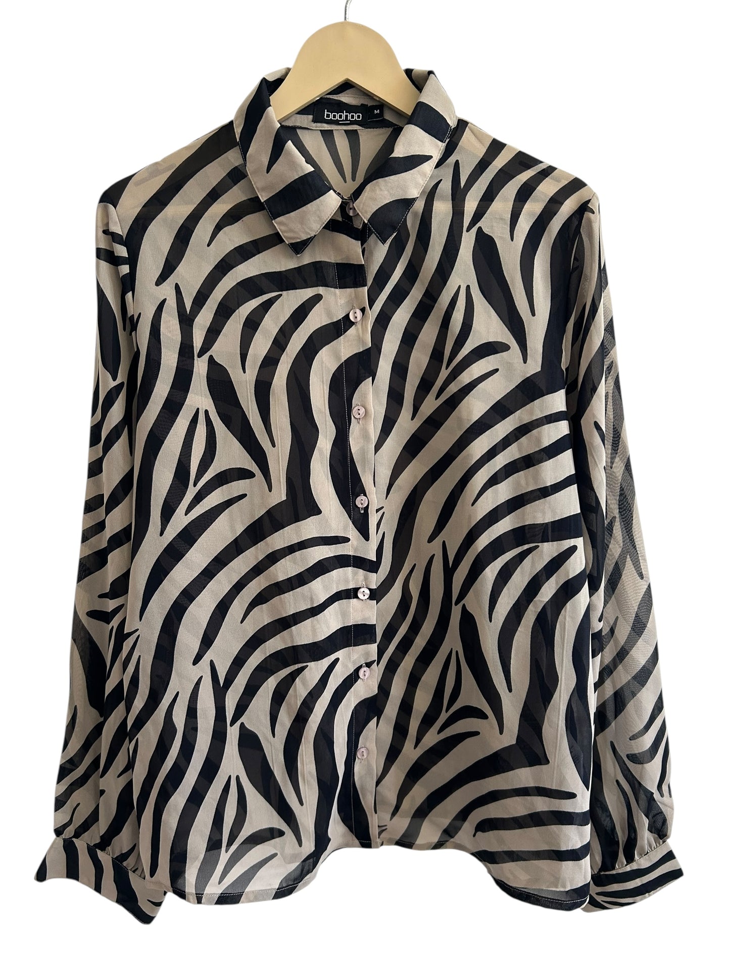 Boohoo Zebra Print Shirt