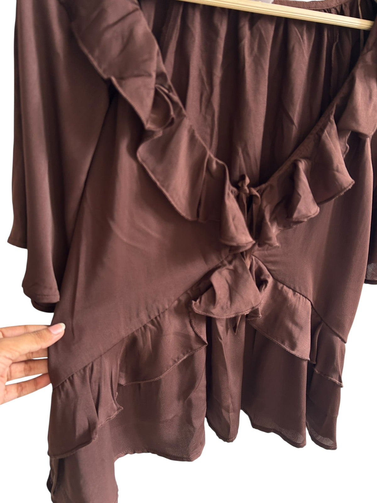 Ruffle Brown Top