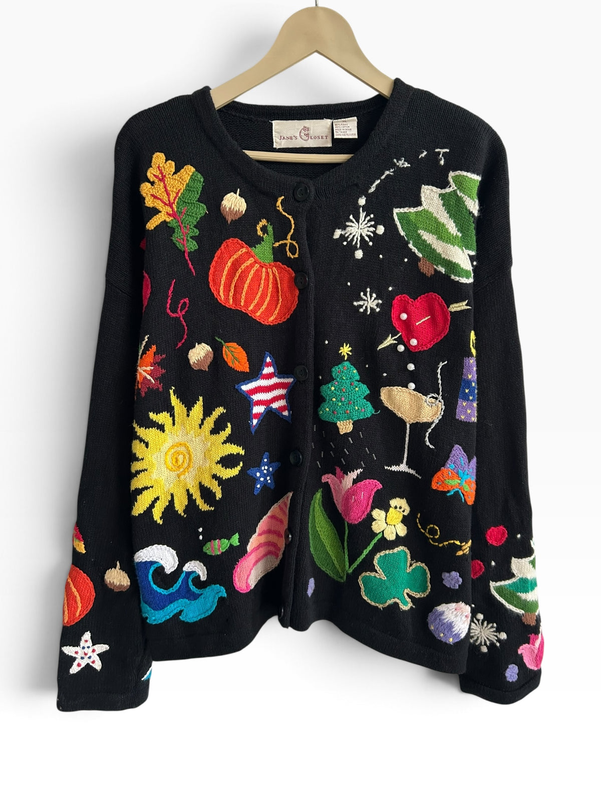 Embroidered Festive Sweater: 46”