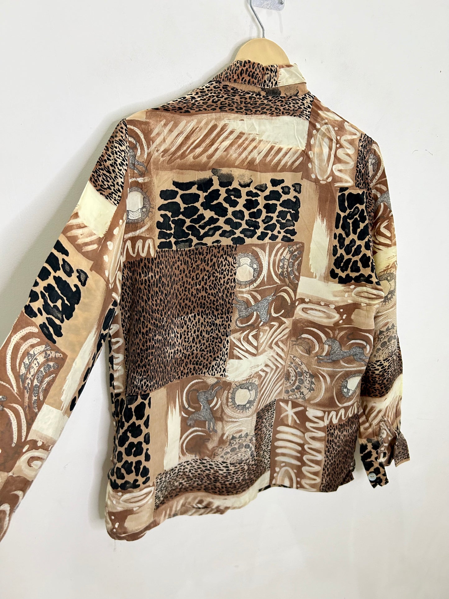 Brown Motif Shirt: Chest-40”