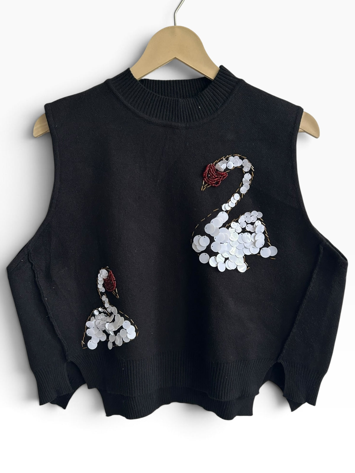 Swan Embellished Vest: 42”